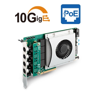 4端口x编码M12 10GigE PoE+扩展卡图像