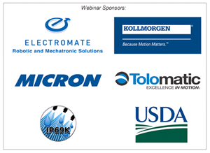 网络研讨会赞助商：电气，Kolllmorgen，Micron，Tolomatic，IP69K，USDA