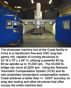 海岸复合材料实现更高的精度Invar工具的航空结构