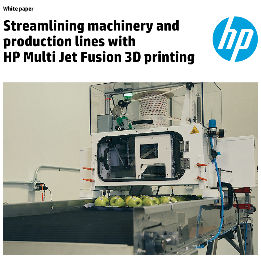 流线型机械和生产线与3D打印惠普