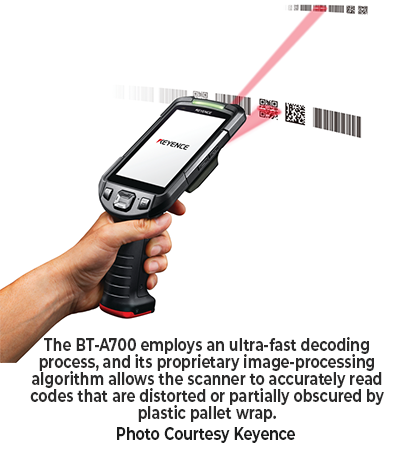 BT-A700采用了超快速解码过程，其专有的图像处理算法允许扫描仪准确读取被塑料托盘包装扭曲或部分模糊的代码