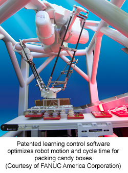 专利学习控制软件，优化机器人运动和包装糖果盒的周期时间
