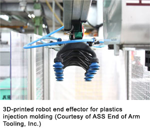 塑料注射成型的3d打印机器人末端执行器(由ASS end of Arm工装公司提供)