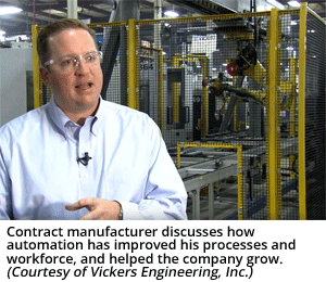 合同制造商讨论自动化如何改善他的流程和劳动力，并帮助公司成长。（由Vickers Engineering，Inc。提供）